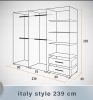Italy style 01 pipacs dekorképekkel díszített modern tolóajtós gardrób 160-239cm