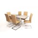Aurél asztal 140-es Cappuccino + 6 db Boston beige szék