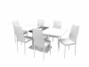 Aurél asztal 140-es Fehér-Szürke + 6 db Geri fehér szék