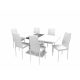 Aurél asztal 140-es Fehér-Szürke + 6 db Geri fehér szék