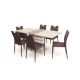 Aurél asztal 140-es Cappuccino-Barna + 6 db Szofi szék Barna