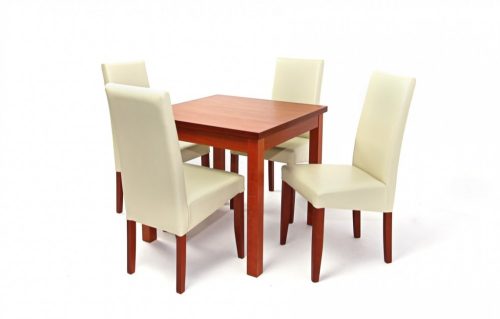 Kis Berta asztal 80-as Calvados + 4 db Berta Beige és calvados szék