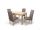 Kis Berta asztal 120-as Sonoma + 4 db Berta Világosbarna szövet és sonoma szék