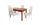 Kis Berta asztal 120-as Calvados + 4 db Geri Fehér szék