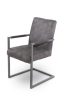 Hektor fémvázas masszív karos szék szürke, cappuccino 45.6/51.5x66.5x90x48 cm