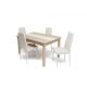 Kis Irish asztal 135-ös Sonoma és beige + 4 db Geri Fehér szék
