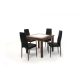 Kis Stella asztal 90-es Sötét avellino + 4 db Geri Fekete szék