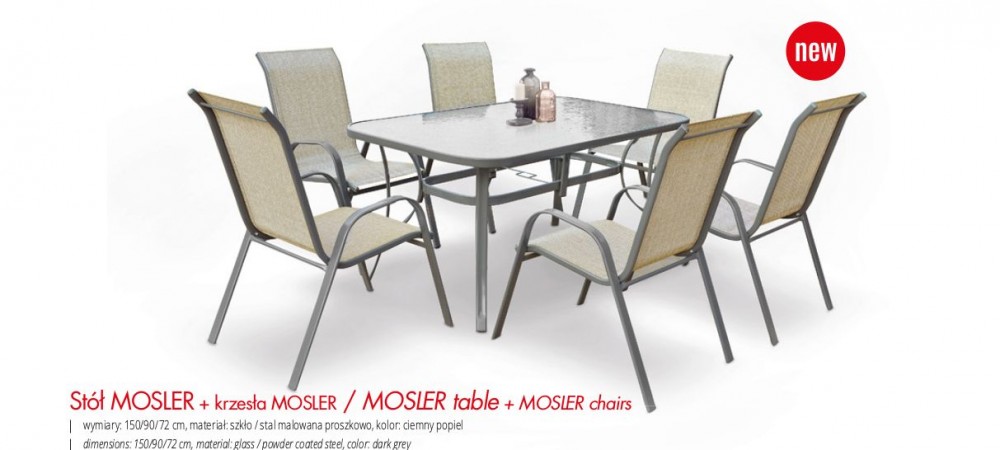 Mosler kültéri üveg asztal 150x90x72 cm nagy kerti asztal,