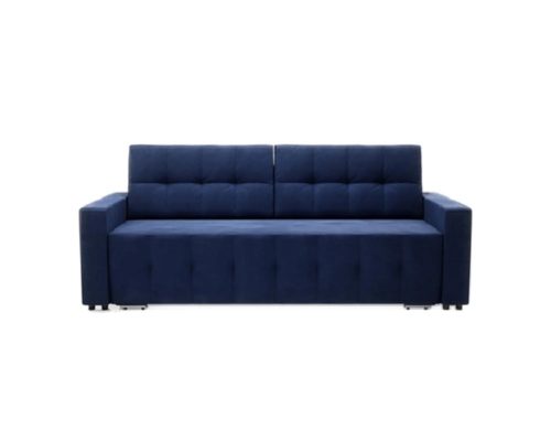 April rugós és ágynemütartós modern tűzött támlás kanapé 231x95 cm