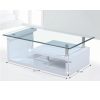 Julien dohányzóasztal, üveg/fehér extra magas fényű HG, 110x65x40 cm 