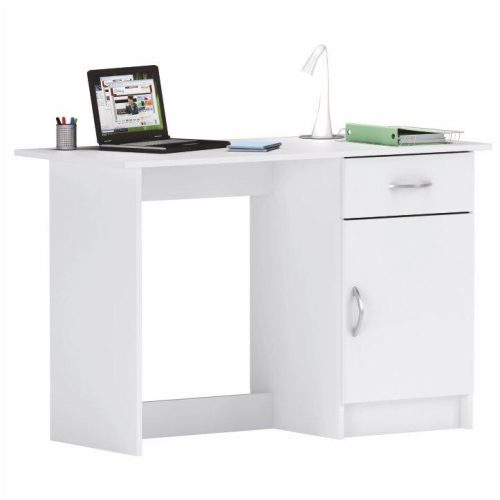 SIRISS Íróasztal egy fiókkal, fehér színben, 108,5x50x75 cm