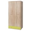 EMIO 02 2 ajtós szekrény, sonoma tölgyfa és fehér/zöld színben 90x55x190 cm