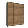 Montana S3D 3 ajtós szekrény, lefkas tölgyfa vagy lefkas tölgyfa és smooth szürke színben, 166x53x19