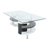 RUPERT dohányzóasztal, fehér/fekete extra magas fényű HG 130x70x45 cm