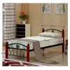 Magenta rusztikus fém ágy, ágykeret ágyráccsal, fekete és sötét tölgyfa színben 92-142x211x86-96 cm