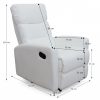 SILAS modern állítható fotel, fehér / világosszürke színben 74x92x104 cm