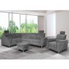 SANTIAGO relax fotel, szövetborítással, szürke / barna színben 112x94x114 cm