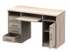 B9 Számítógépasztal zárható szekrénnyel, bükkfa / sonoma tölgyfa / fehér színben, 123,5x55x75,5 cm