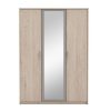 Graphic Szekrény 3 ajtós tükörrel, tölgyfa arizona és szürke színben 138,9x54,8x192,7 cm
