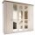 Lumera szekrény öt ajtós, tükörrel, mandulafenyő fehér/sonoma tölgy trufla színben 241x62x221 cm