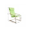 TORSTEN relaxációs szék, zöld / barna és természetes fa színben 59x73x99 cm