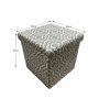 MARLO összecsukható puff rakodási felülettel, szürke-fehér mintával 38x38x38 cm