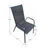 Aldera rakásolható kerti szék, sötét szürke- fekete színben