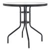 BORGEN TYP 2 kerti asztal, fekete acél edzett üveggel 80x80x70 cm
