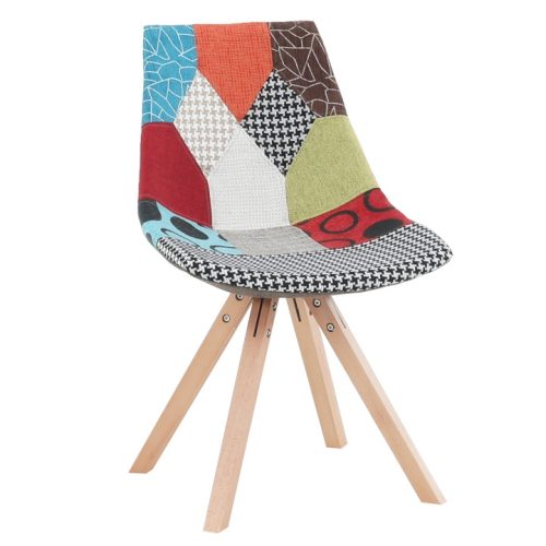 KIMA NEW TYP 1 szék, patchwork anyag/fa 50x48x82 cm