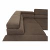 Legas sarokülő ágyazható, ágyneműtartóval, állítható és kényelmes puha fejtámla, króm lábakkal balos állással, Orinoco 29 barna szövet  272x85x219 cm