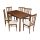 OLEG 135-ös étkezőasztal, diófa és bézs színben + 6 db OLEG szék