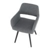 GODRIC Design fotel, sötétszürke / sötétbarna színben