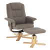 LERATO forgós relax fotel lábtámasszal, szürke / barnásszürke színben 78x70x95 cm