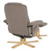 LERATO forgós relax fotel lábtámasszal, szürke / barnásszürke színben 78x70x95 cm