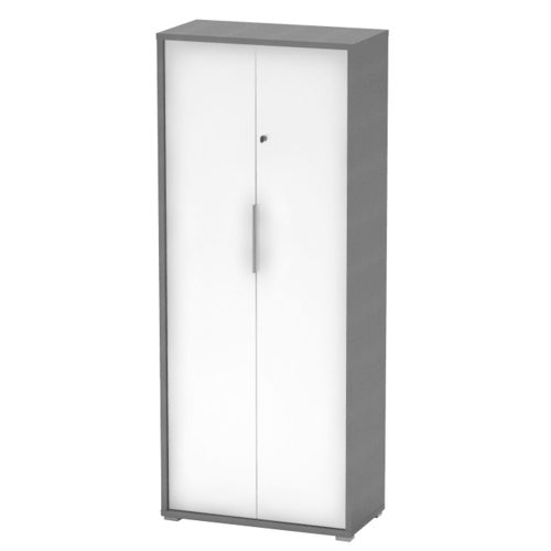 RIOMA TYP 31 Akasztós, zárható szekrény, grafit és fehér / san remo és fehér színben