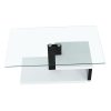 Lars New dohányzóasztal, fehér/fekete extra magas fényű HG anyag, 100x60x42 cm
