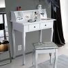 Rodes New fésülködőasztal zsámollyal, fehér/ezüst színben 80x40x93,5 cm