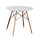 GAMIN NEW Étkezőasztal, fehér és bükkfa színben, 80x74 cm