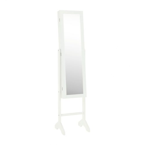 MIROR NEW tükör rakodótérrel, fehér színben, 35,2x35x153 cm