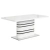 TUBAL Luxus bővíthető étkezőasztal, magasfényű fehér és fekete színben, 160-200x90x76 cm