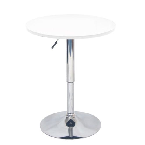 BRANY NEW Állítható bárasztal, króm és fehér vagy fekete színben, 60x60x68,5-93 cm
