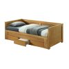 Goreta kanapé ágykeret 3 fiókkal, ágyráccsal, tölgy színben 90-180x200 cm