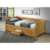 Goreta kanapé ágykeret 3 fiókkal, ágyráccsal, tölgy színben 90-180x200 cm