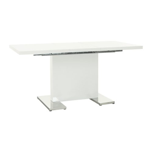 IRAKOL kihúzható étkezőasztal, fehér magasfényű HG 120-160x80x76 cm 