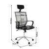 DAKIN irodai szék, világosszürke/fekete, 58x60x116-126 cm