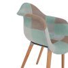 KADIR designer fotel  patchwork/menta,barna textil anyag 64x60x84 cm
