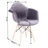 Darel 3 modern fotel szürkésbarna Taupe Velvet anyag, 61x62x81 cm 