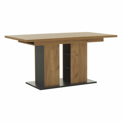 FIDEL kihúzható étkezőasztal, tölgy craft arany/grafit szürke szín 155-204x86x77 cm 