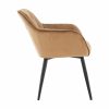 BERILIO design szék teppelt háttámlával, barna/fekete színben, 60x60x83 cm