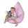 Teldin Babzsákfotel,rózsaszín-lila mintás szövettel 75x75x110 cm 